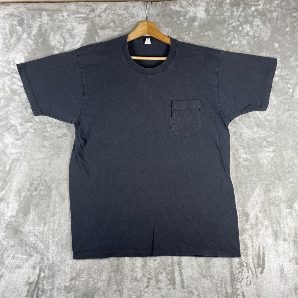 Vintage Black Jockey T-Shirt Mens XL Cotton Selvedge Pocket Single Stitch USA